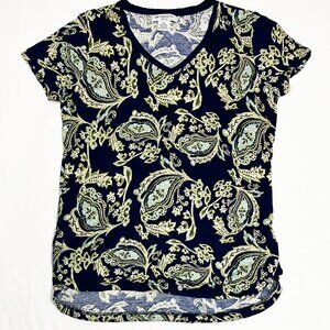 LIZ CLAIBORNE Women's PM M Petite Top Multicolor Paisley